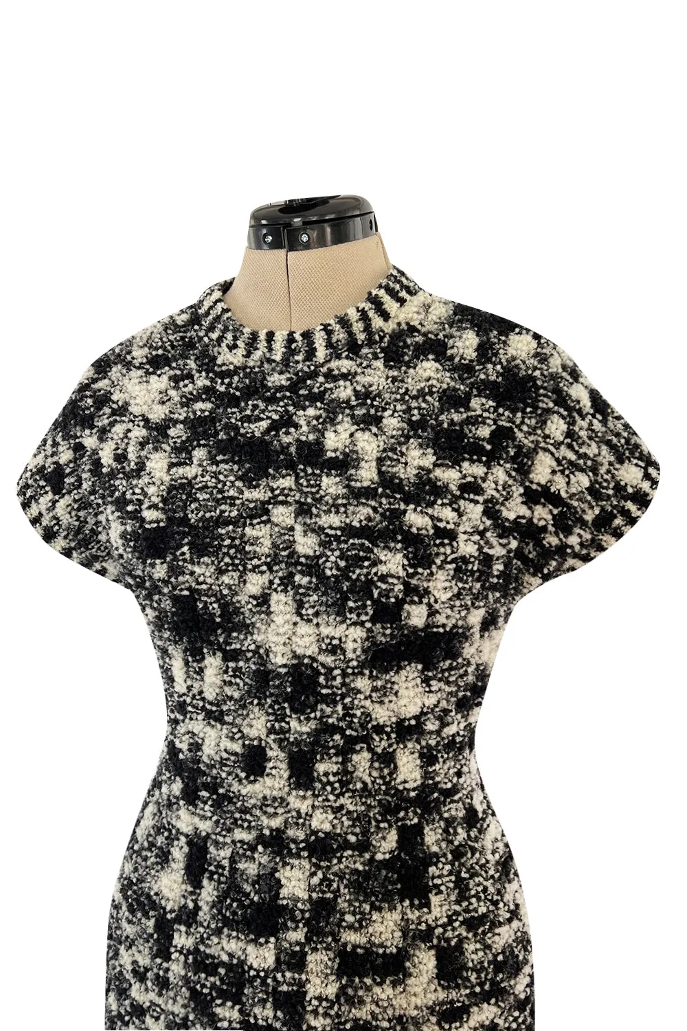 Runway Fall 2011 Chanel by Karl Lagerfeld Black & Ivory Knit Dress w Fringed Open Back