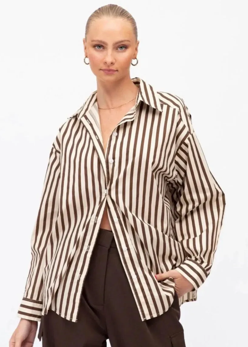Rush Stripe Shirt Mocha