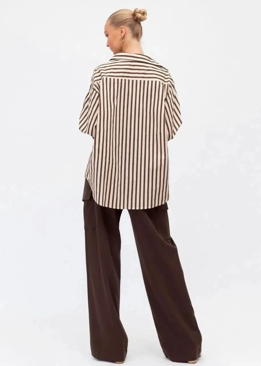 Rush Stripe Shirt Mocha