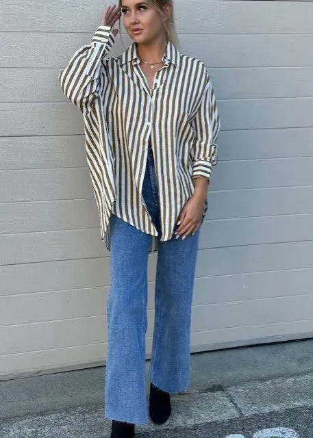 Rush Stripe Shirt Mocha