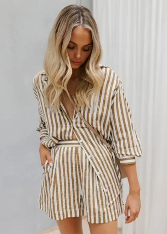 Rush Stripe Short Mocha