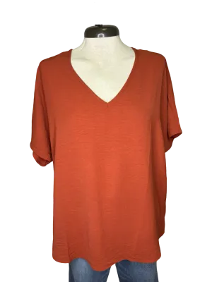 Rust V Neck Top