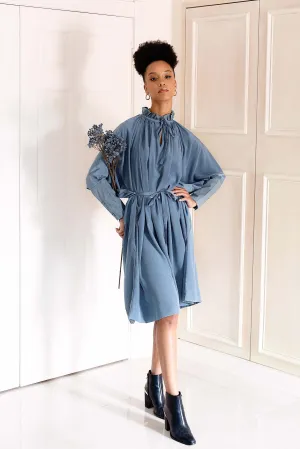 Sache Dress - Antique Blue Crepe
