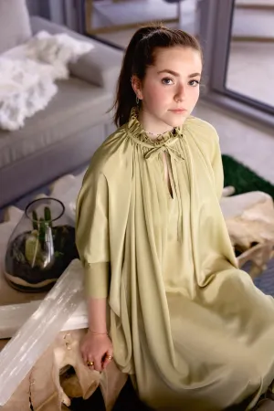 Sache Dress - Antique Green Crepe