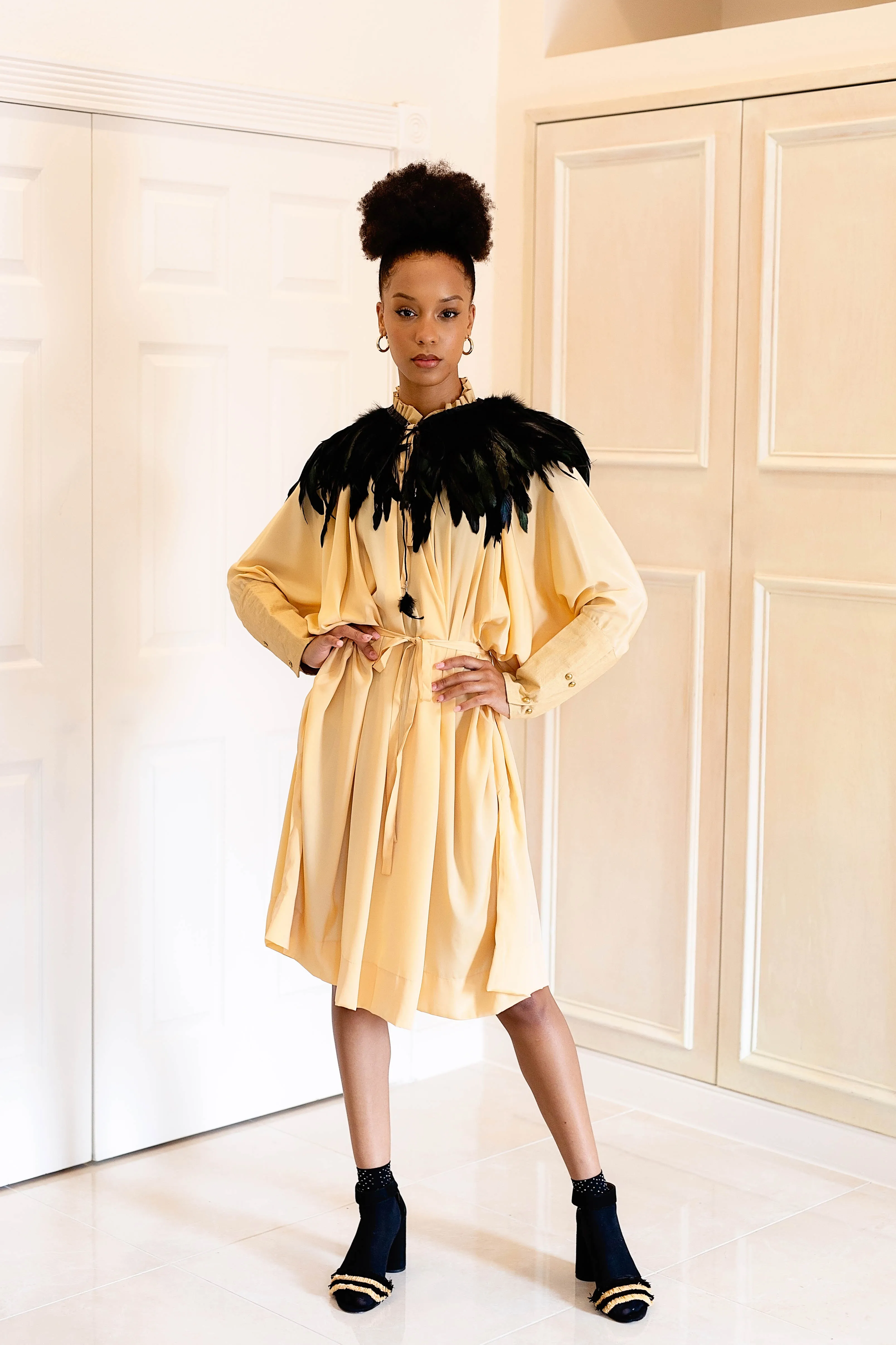 Sache Dress - Light Gold Crepe