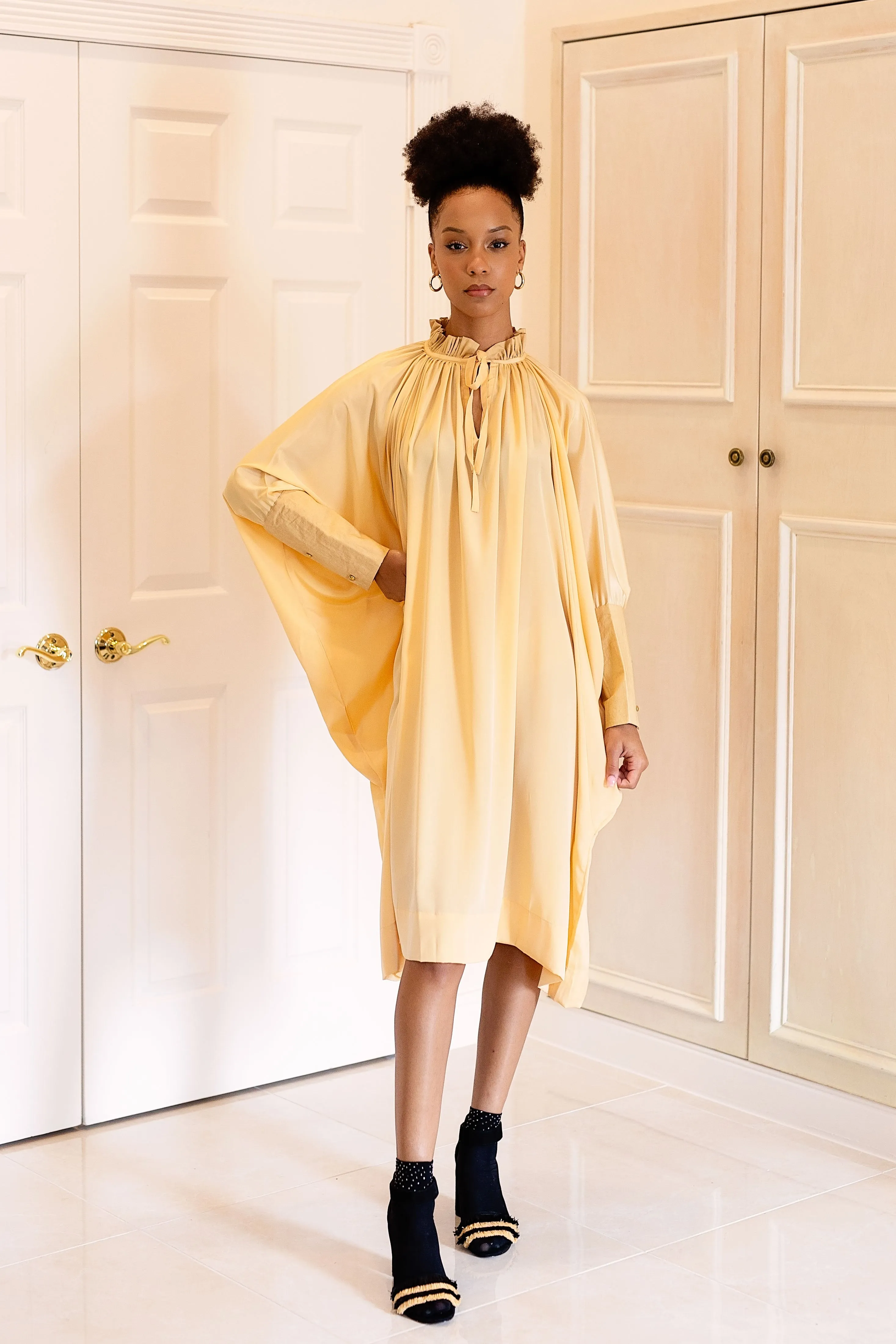 Sache Dress - Light Gold Crepe