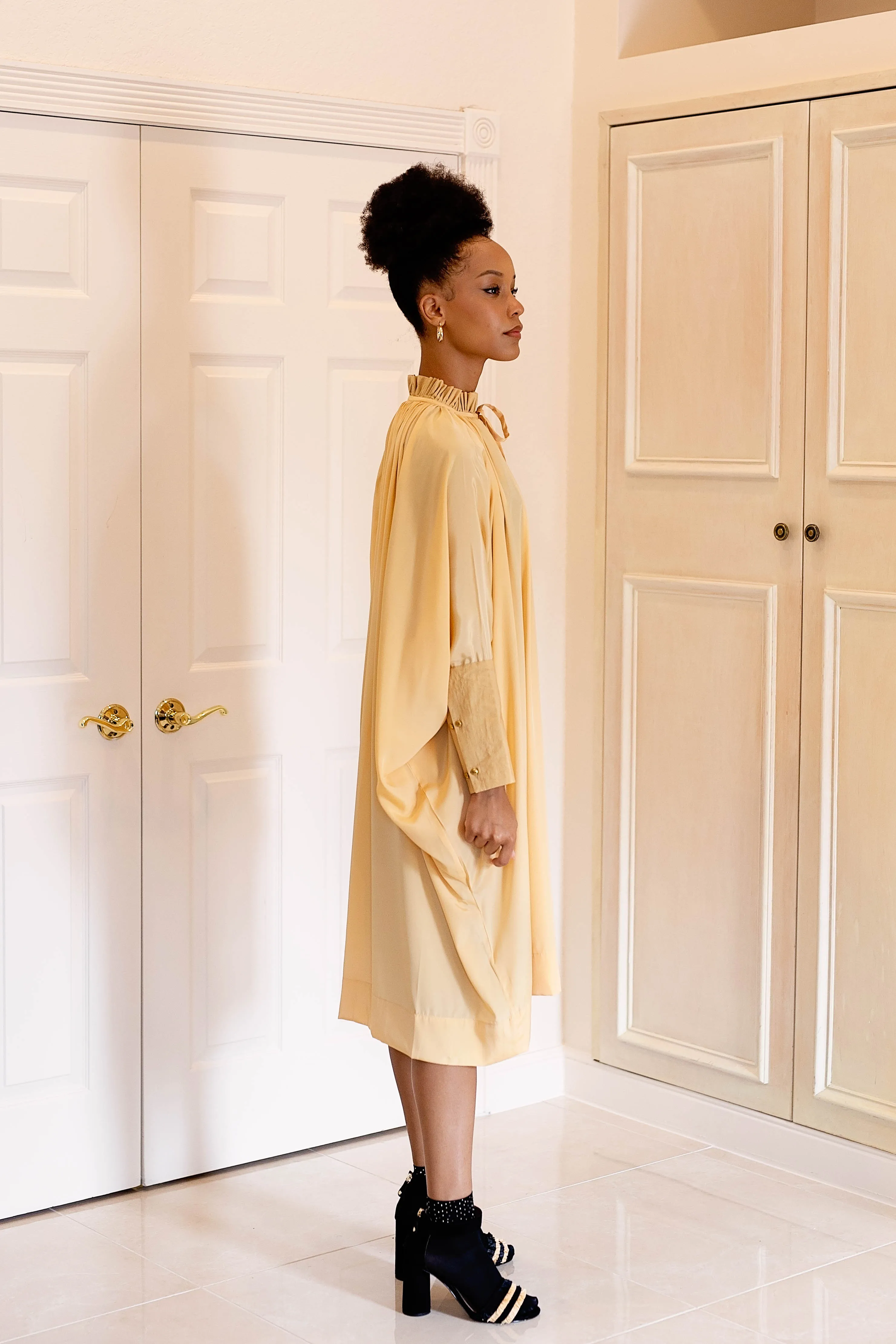 Sache Dress - Light Gold Crepe