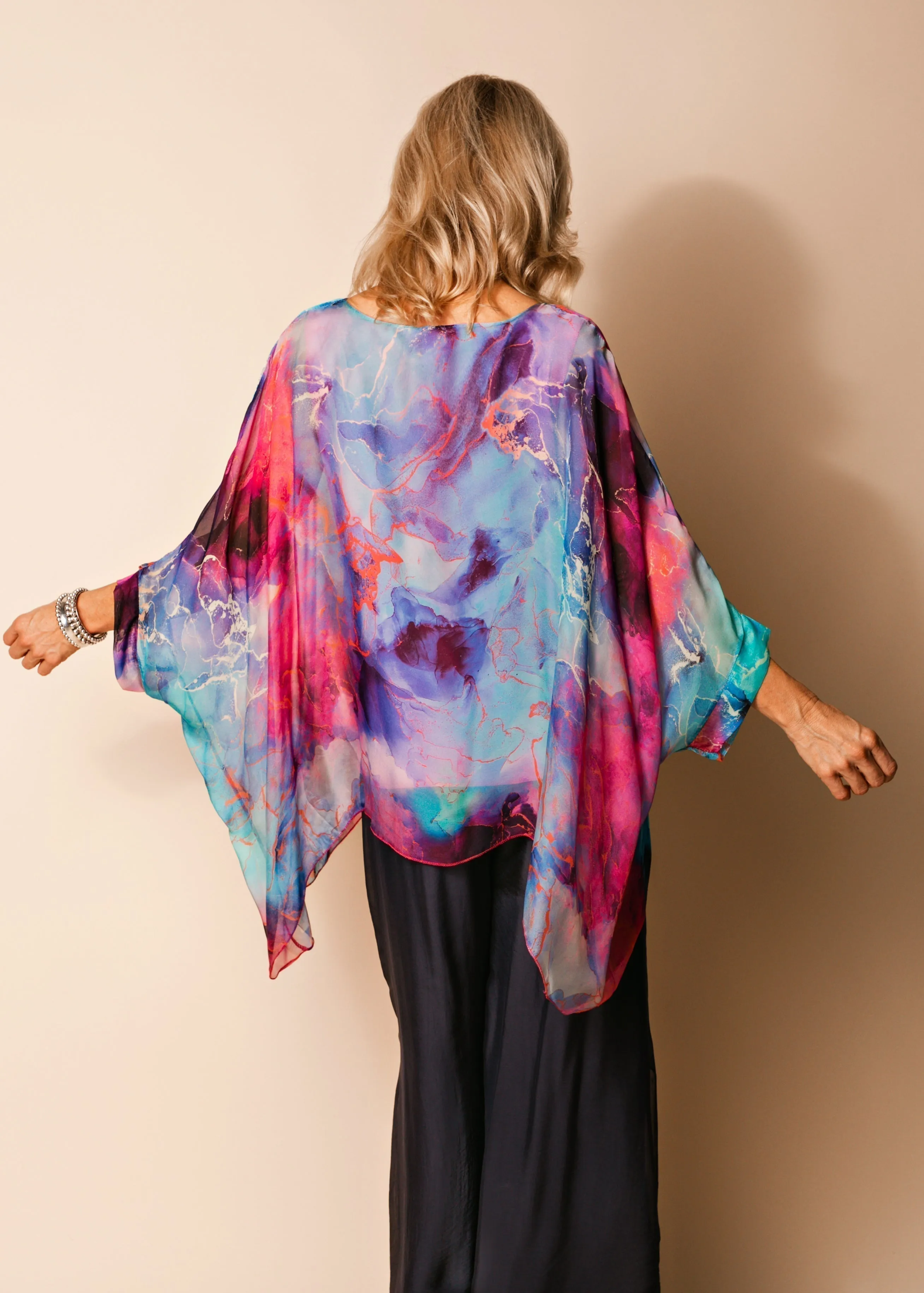 Sade Silk Top in Raspberry Sorbet