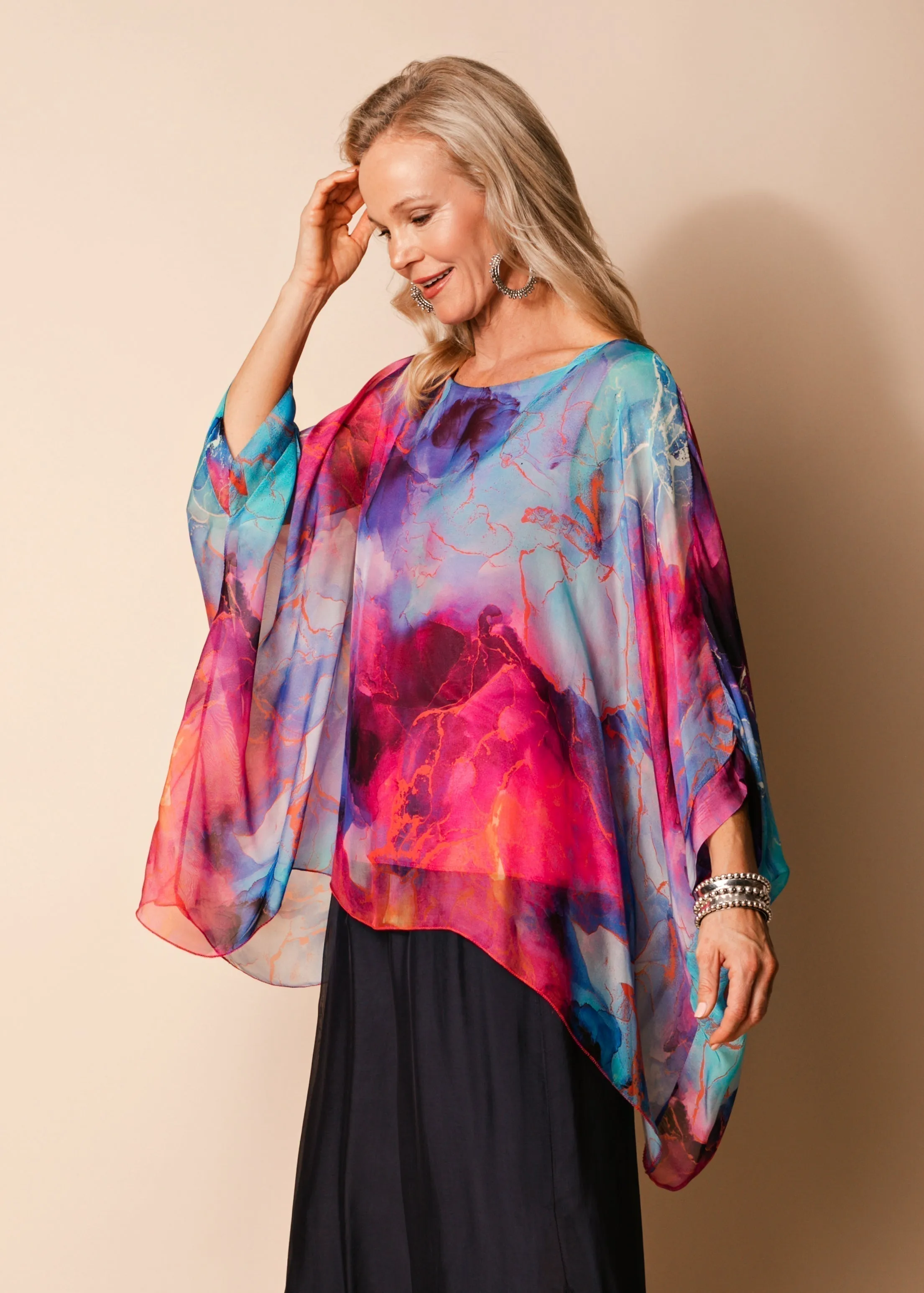 Sade Silk Top in Raspberry Sorbet