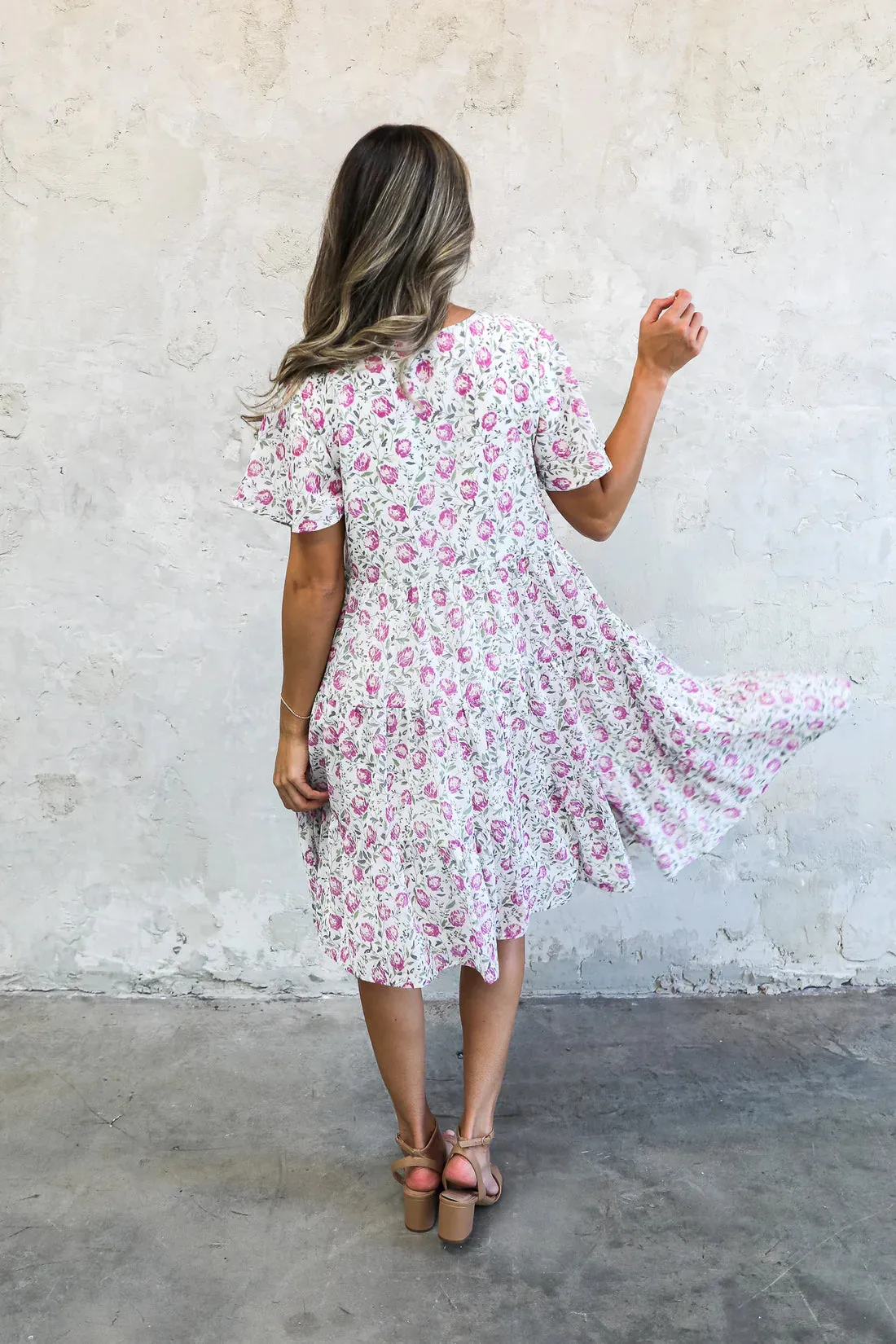 Sadie Dress in Azalea Flower