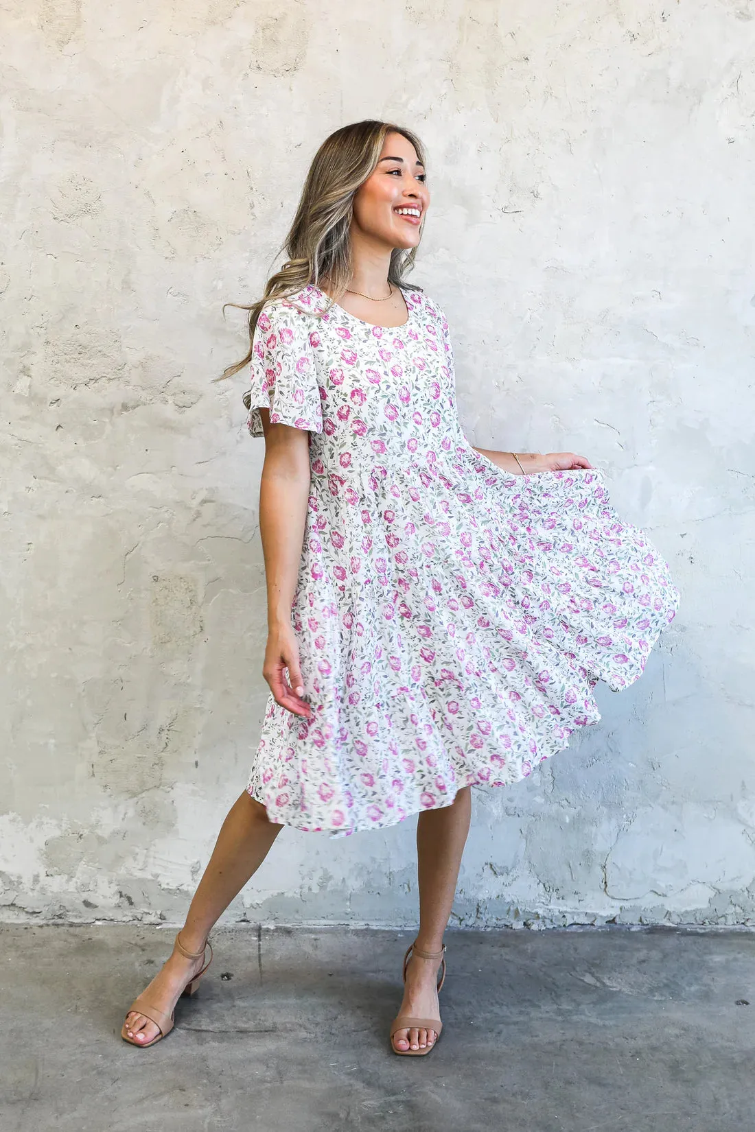 Sadie Dress in Azalea Flower