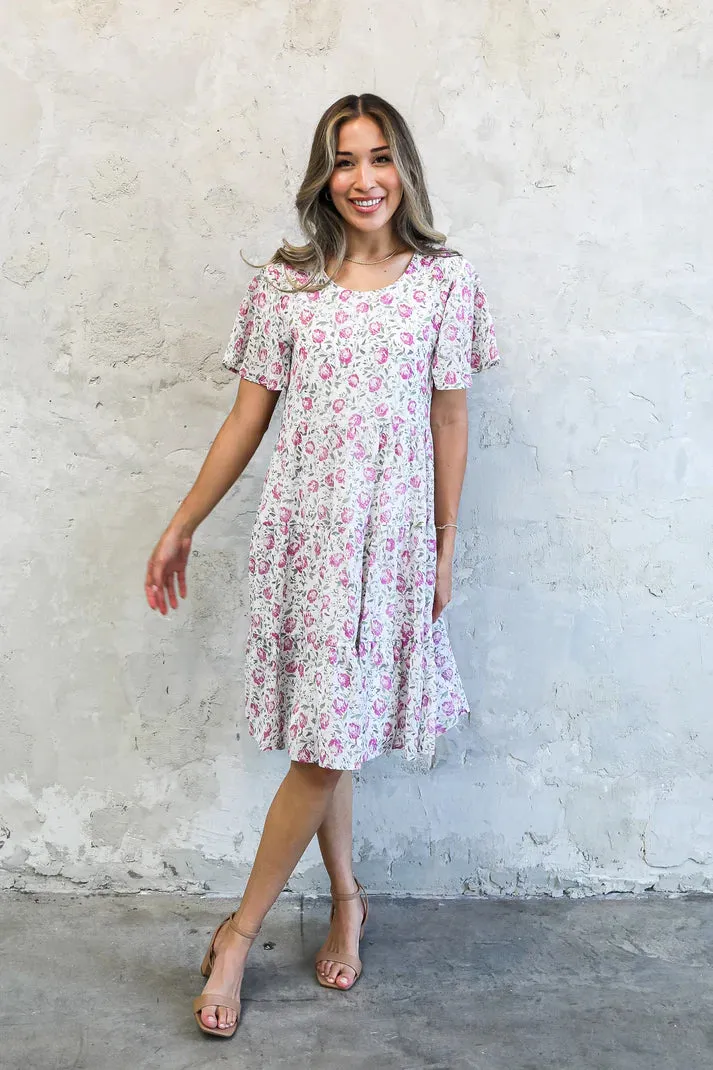 Sadie Dress in Azalea Flower