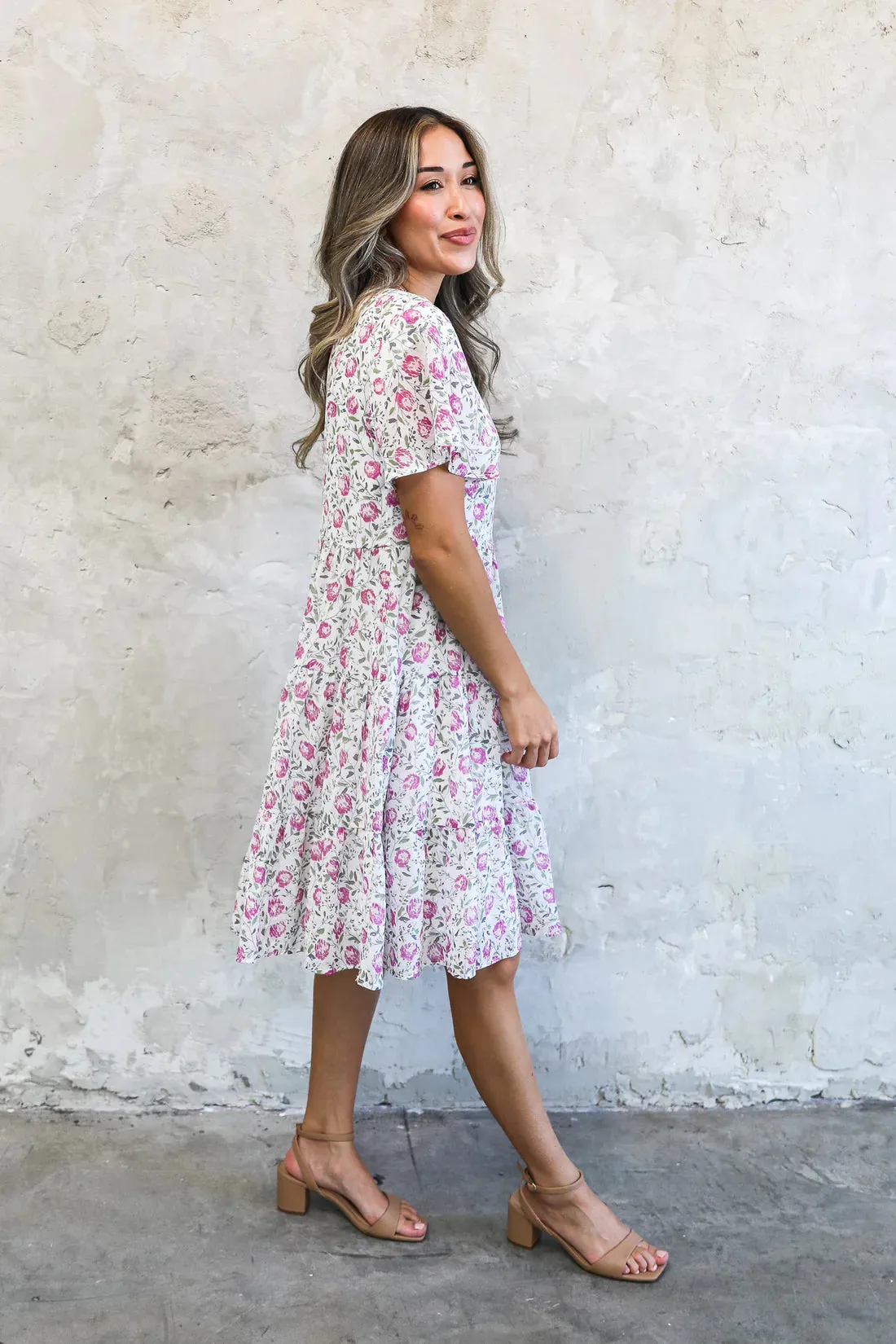 Sadie Dress in Azalea Flower