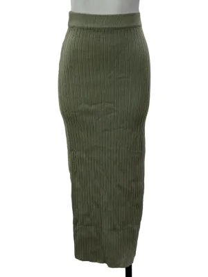 Sage Ribbed Fitted Skirt
