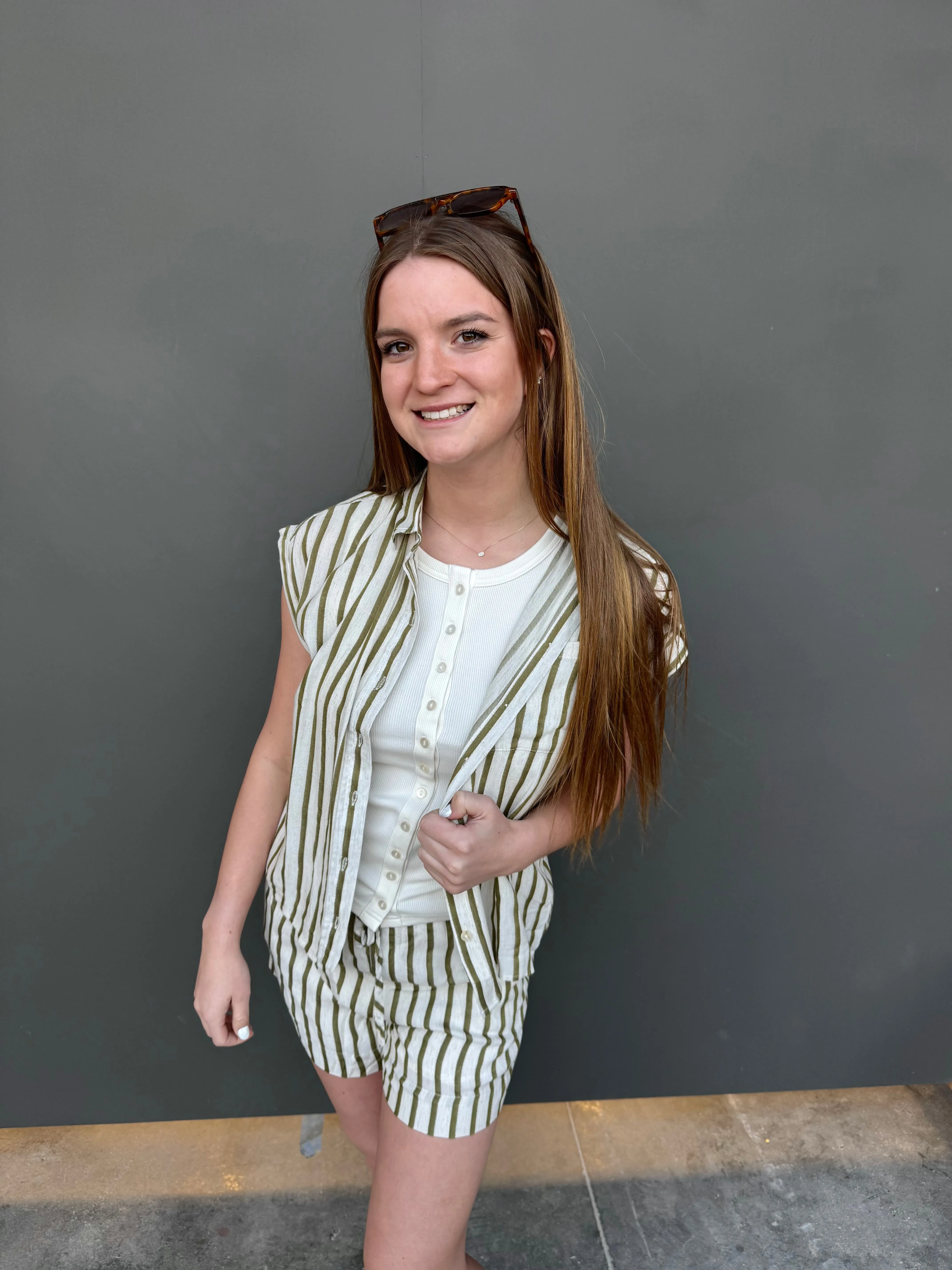 Savanna Stripe Linen Top