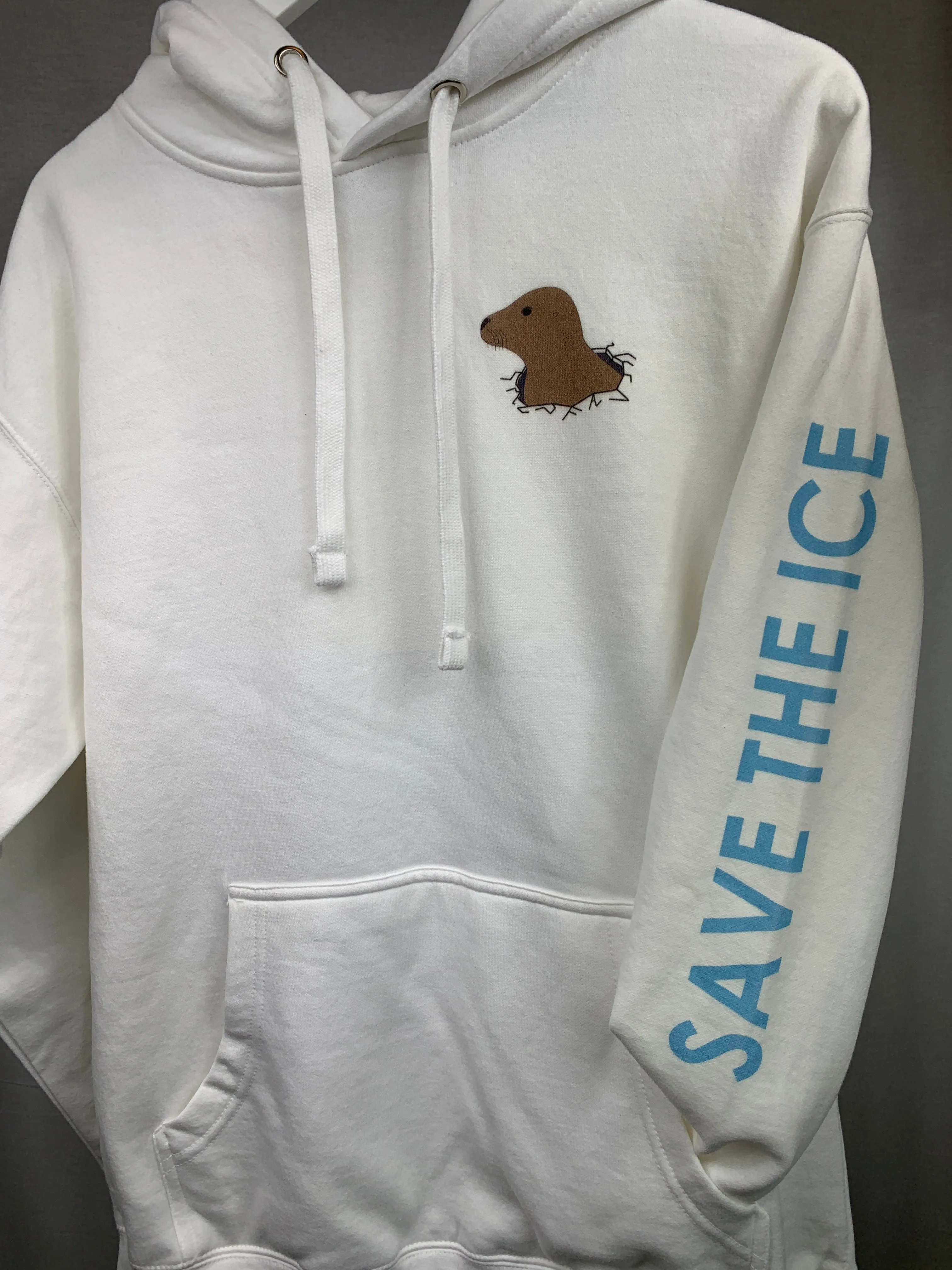 Save The Ice - White Mid-Weight Hoodie