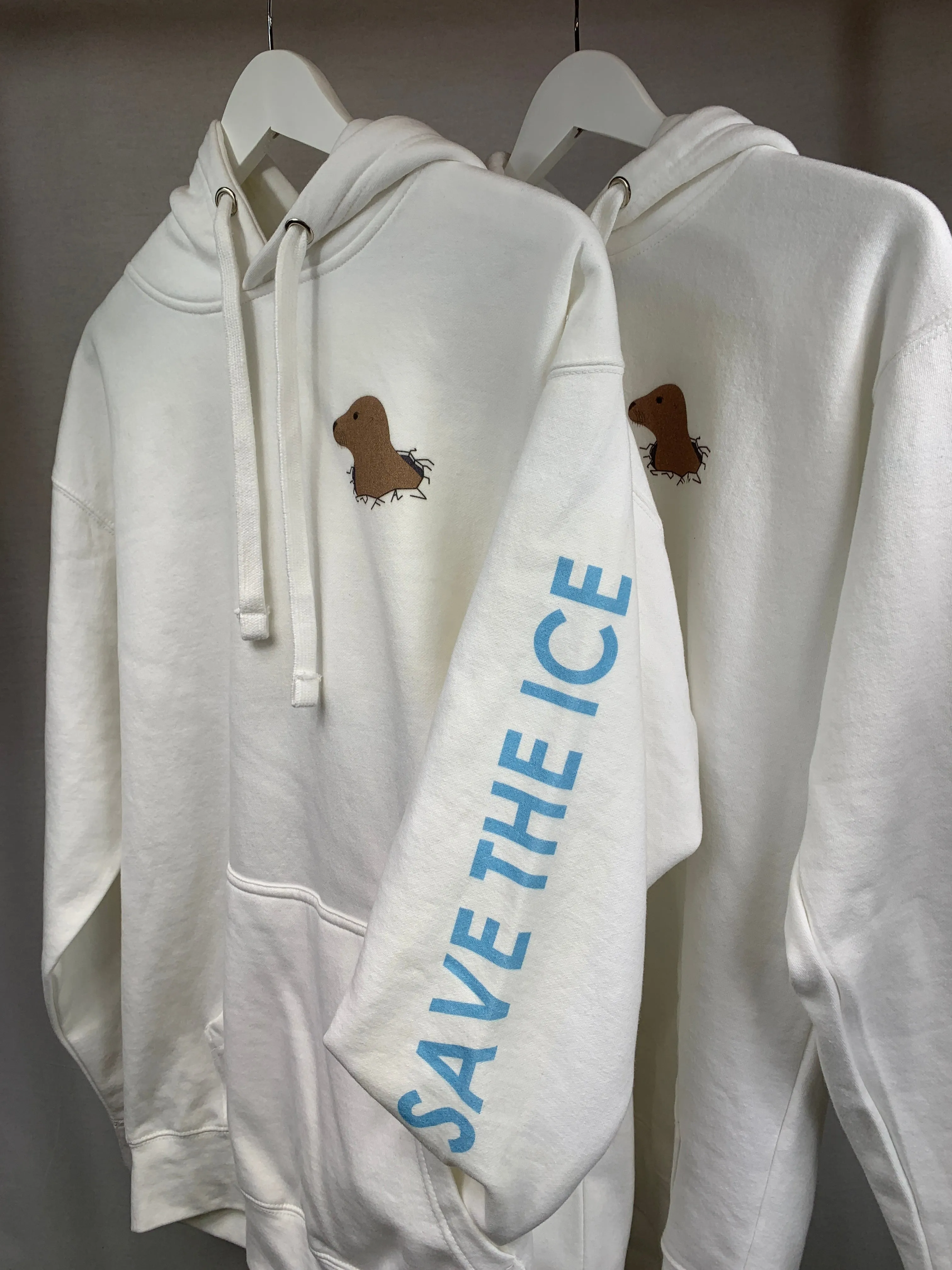 Save The Ice - White Mid-Weight Hoodie
