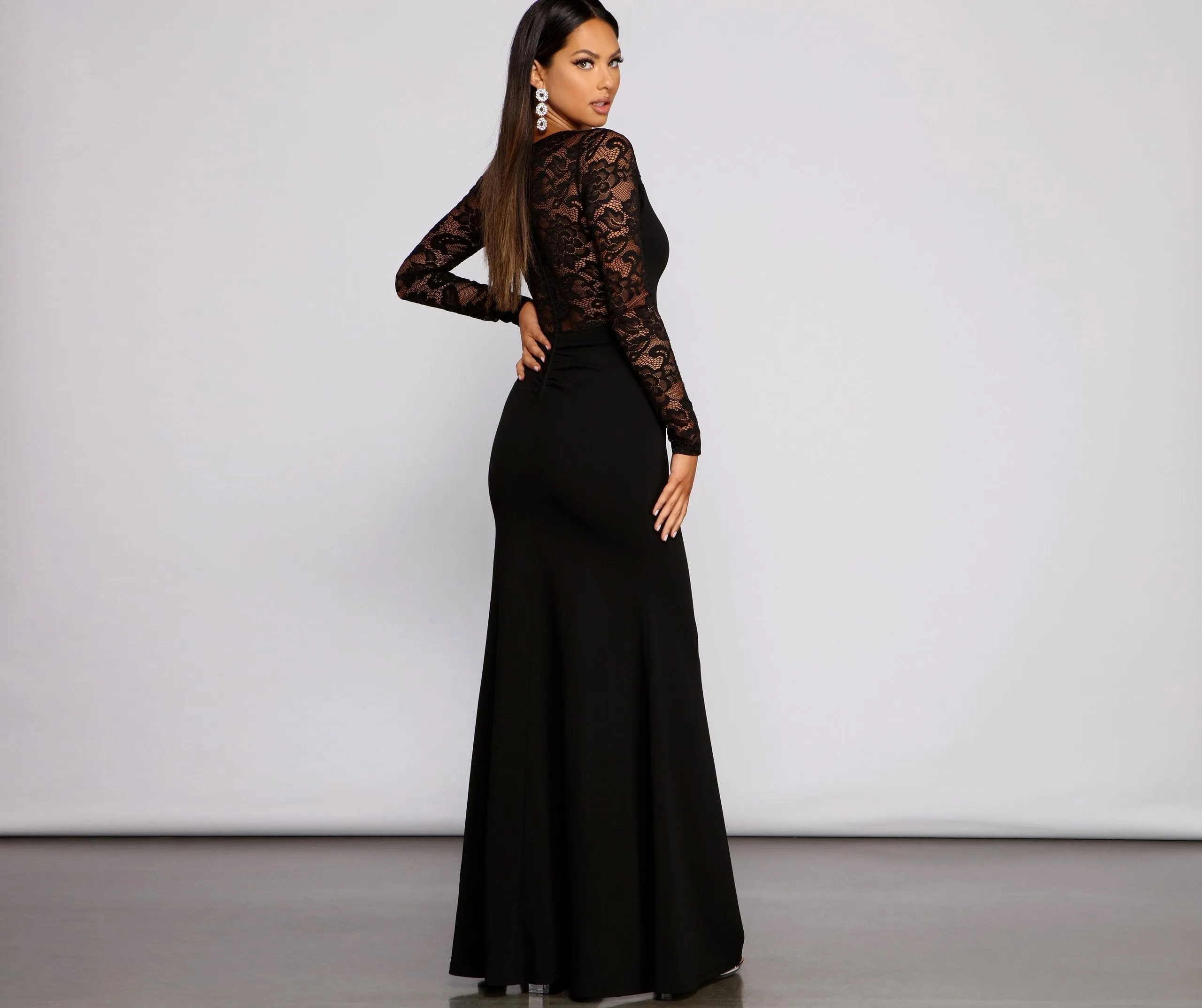 Scarlett Formal High Charming Slit Lace Mermaid Dress