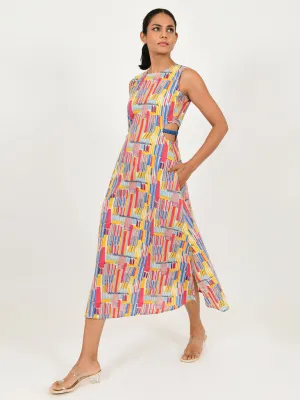 Scribble Side Cut Dress