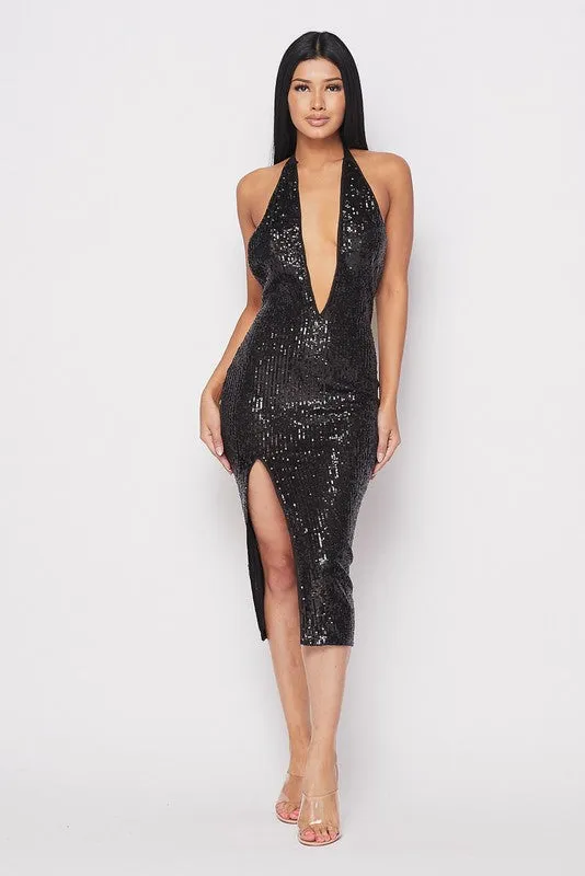Sequin Midi Dress- HOEA21979