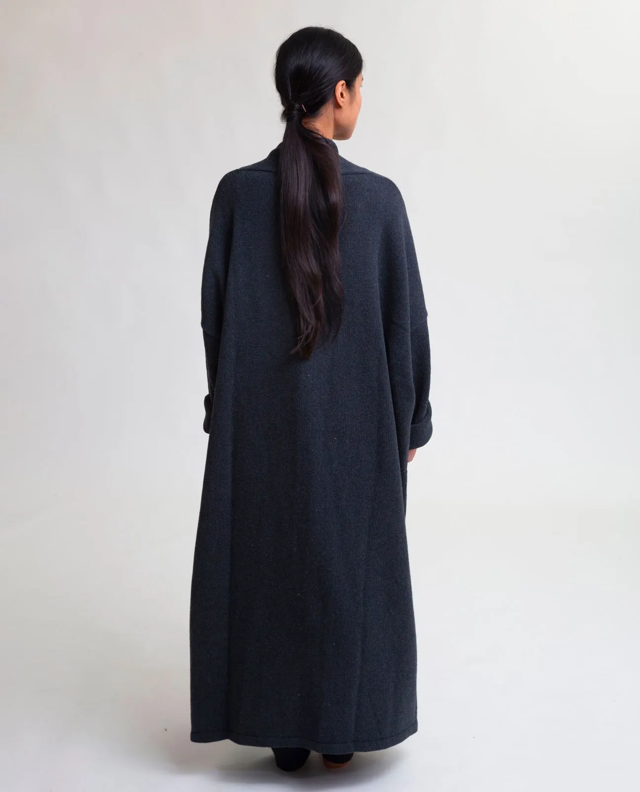 Shirley Recycled Cotton and Wool Cardigan In Black