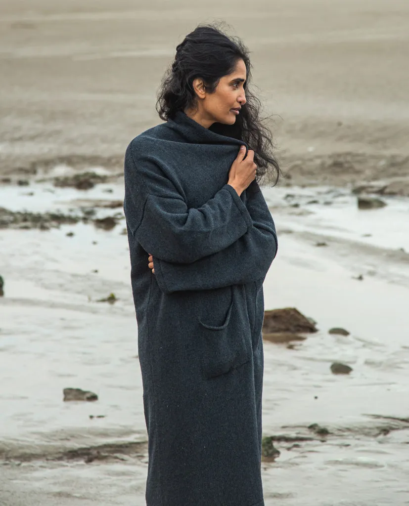 Shirley Recycled Cotton and Wool Cardigan In Black