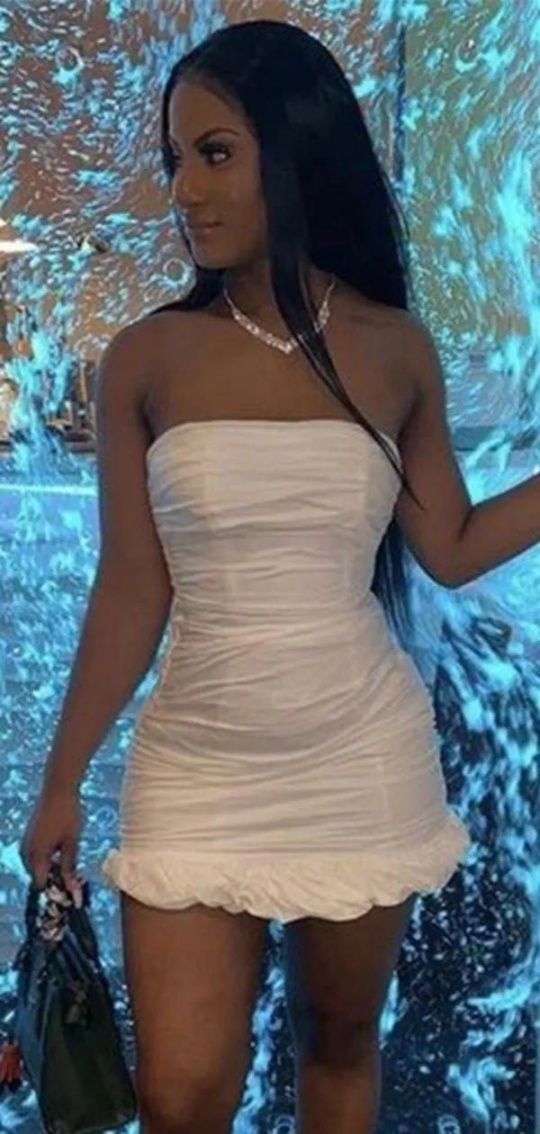 Simple Sweetheart Sleeveless Short Mermaid White Homecoming Dresses For Party Online, HD0932