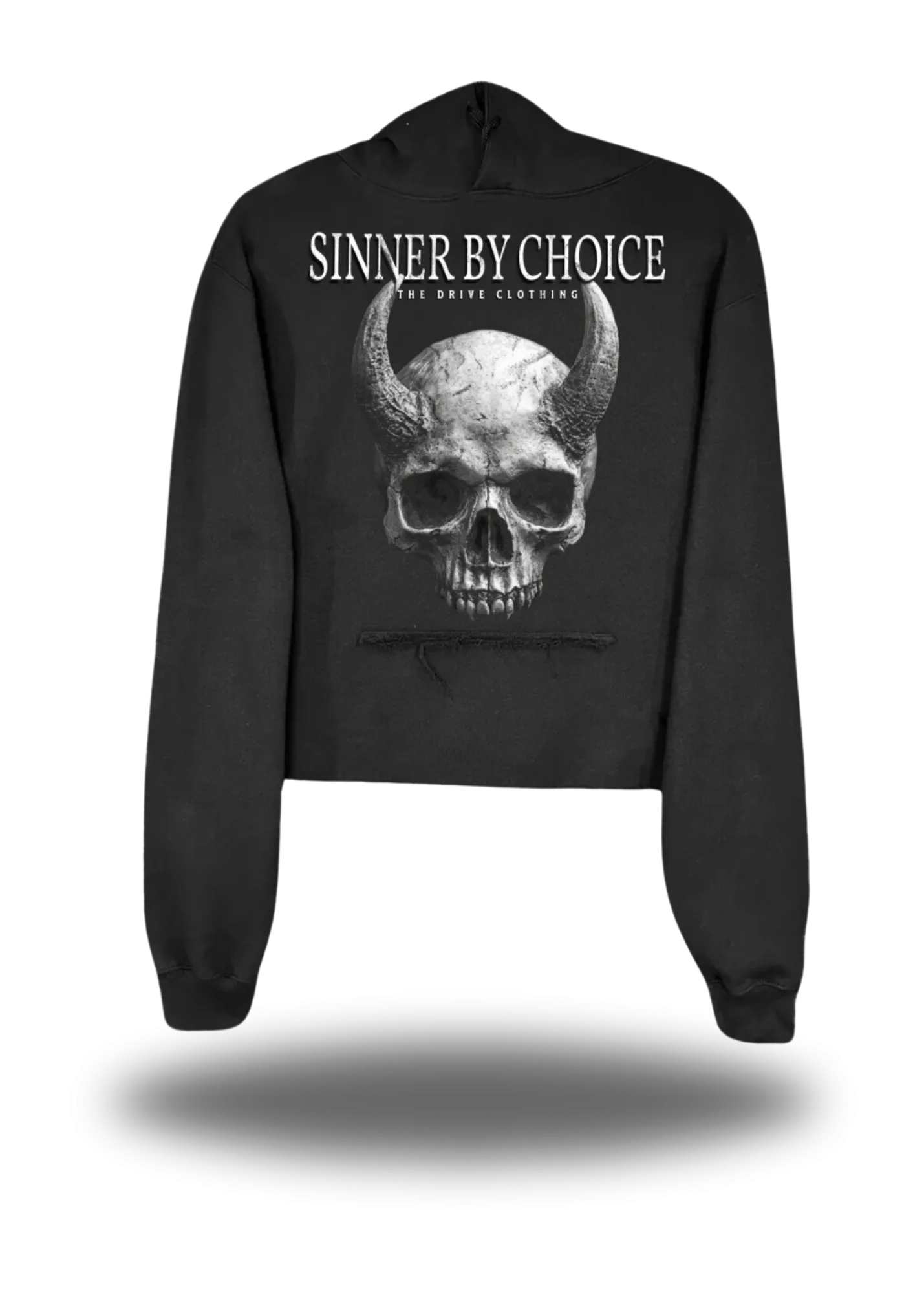 SINNER BY CHOICE CROP HOODIE