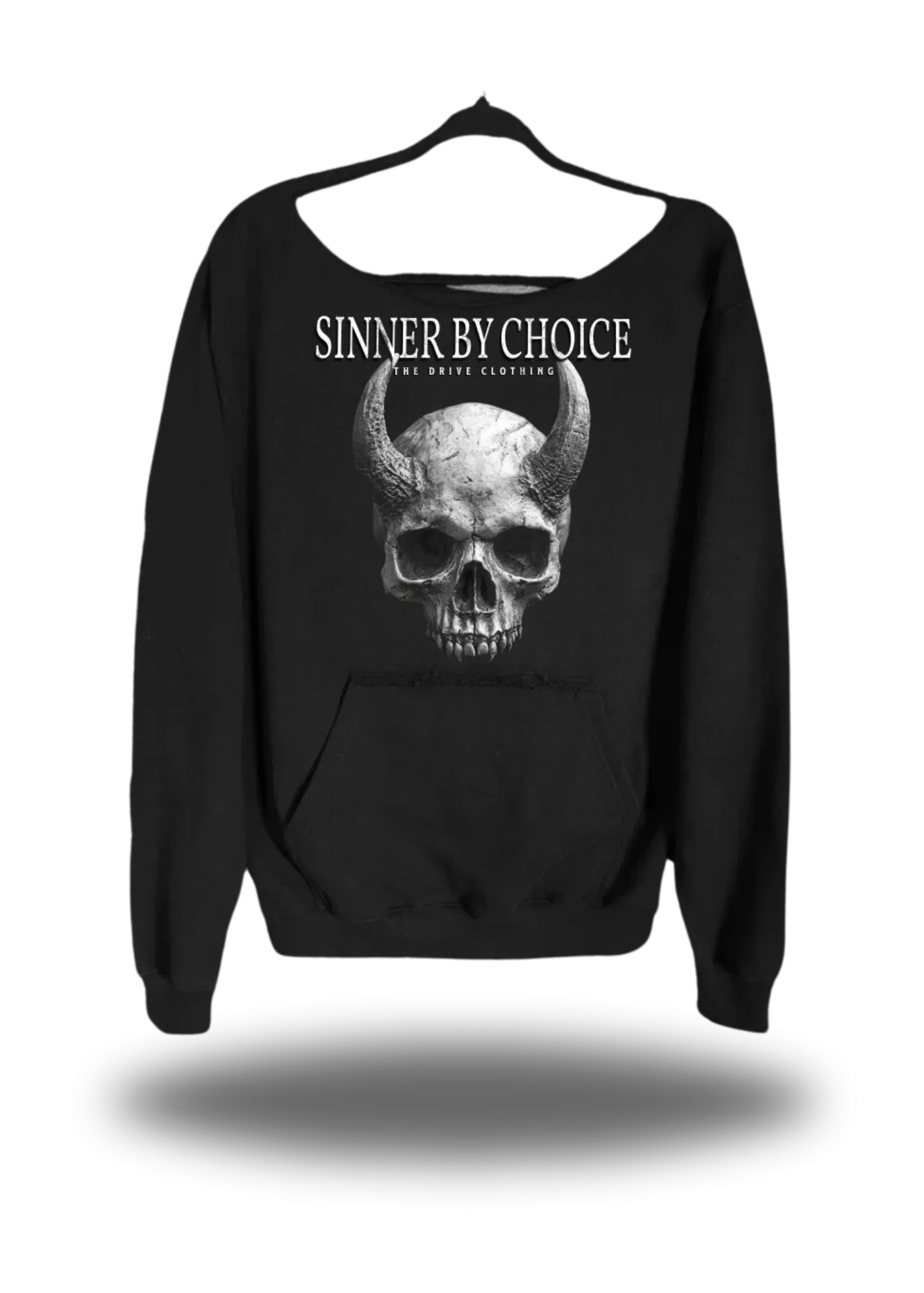 SINNER BY CHOICE WIDE NECK SWEATSHIRT