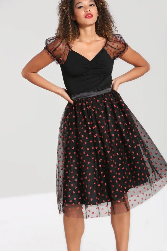 SIZE 12* Hell Bunny Bianca Heart Skirt