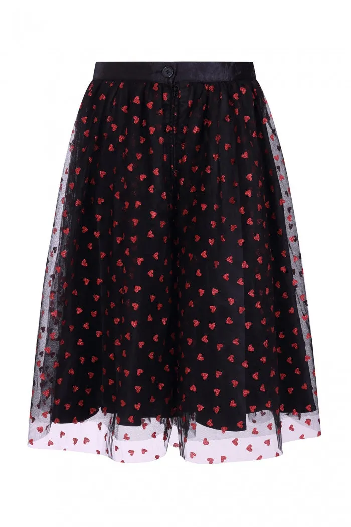 SIZE 12* Hell Bunny Bianca Heart Skirt
