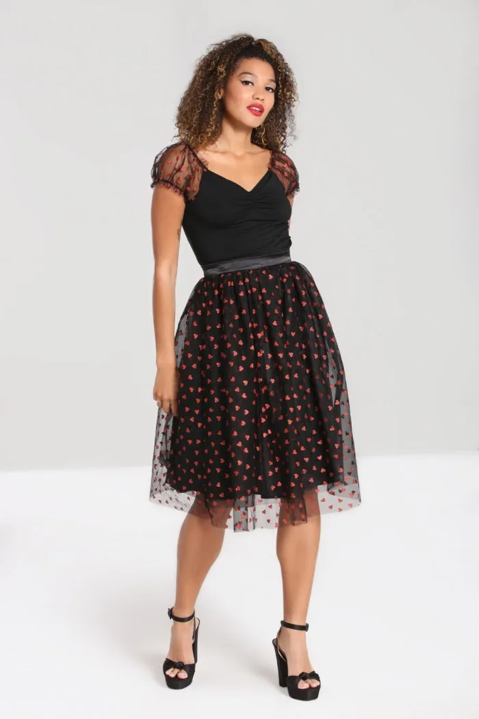 SIZE 12* Hell Bunny Bianca Heart Skirt