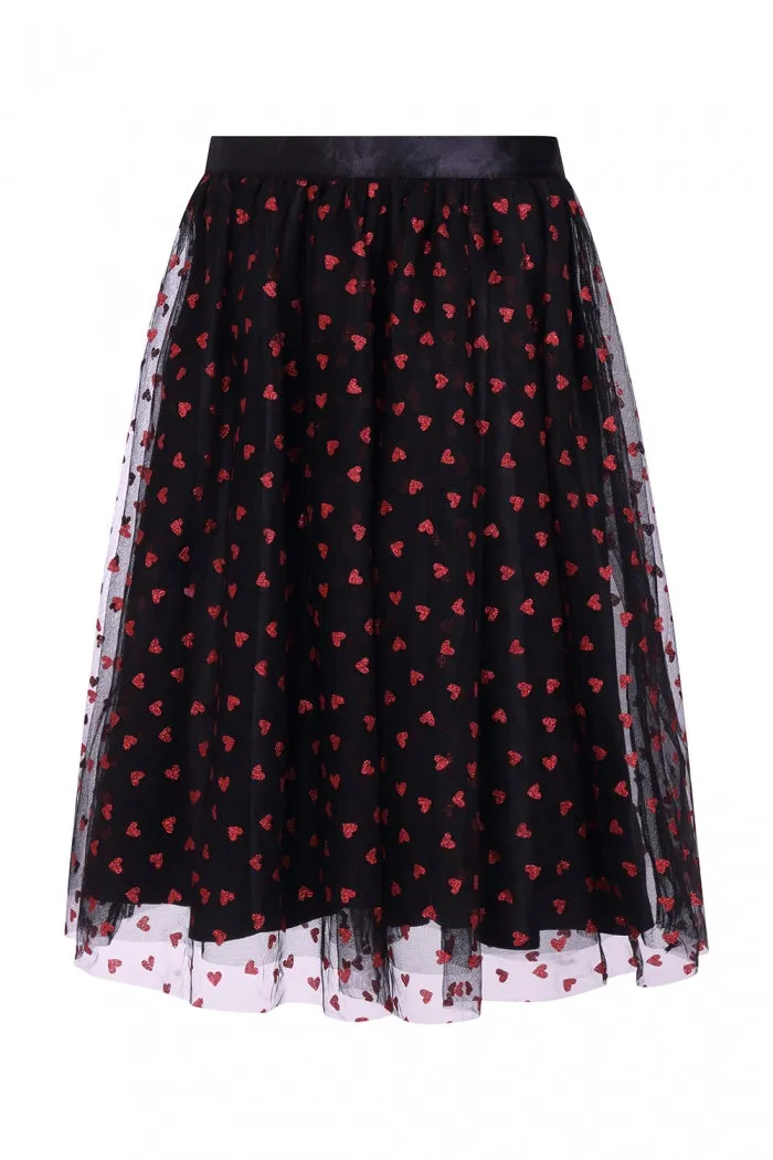 SIZE 12* Hell Bunny Bianca Heart Skirt