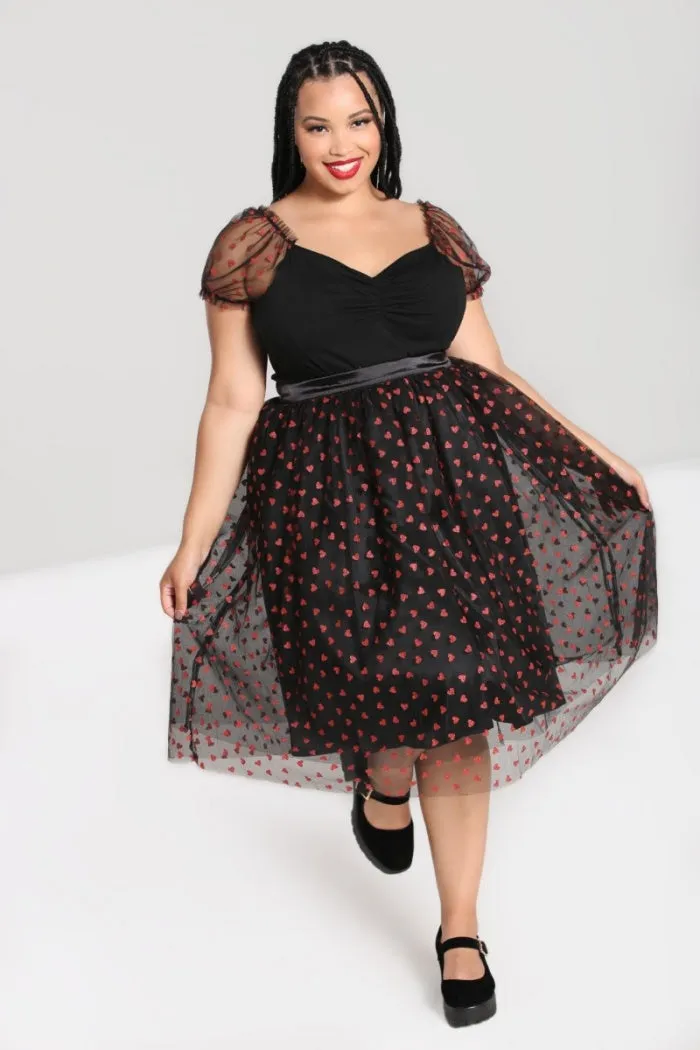 SIZE 12* Hell Bunny Bianca Heart Skirt