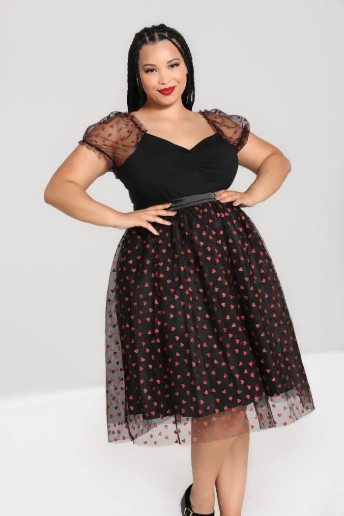 SIZE 12* Hell Bunny Bianca Heart Skirt