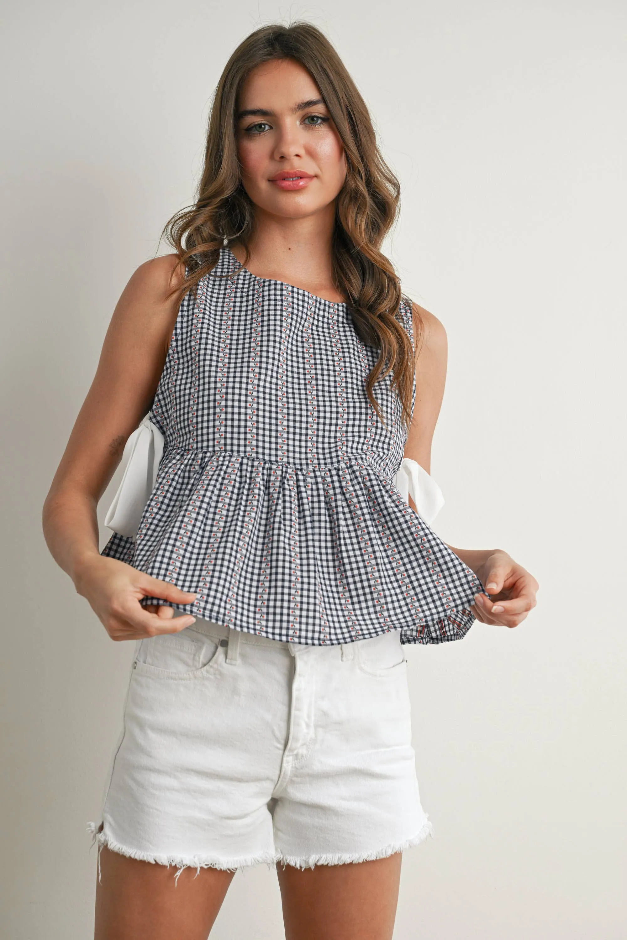 SKY MEADOW PEPLUM TOP