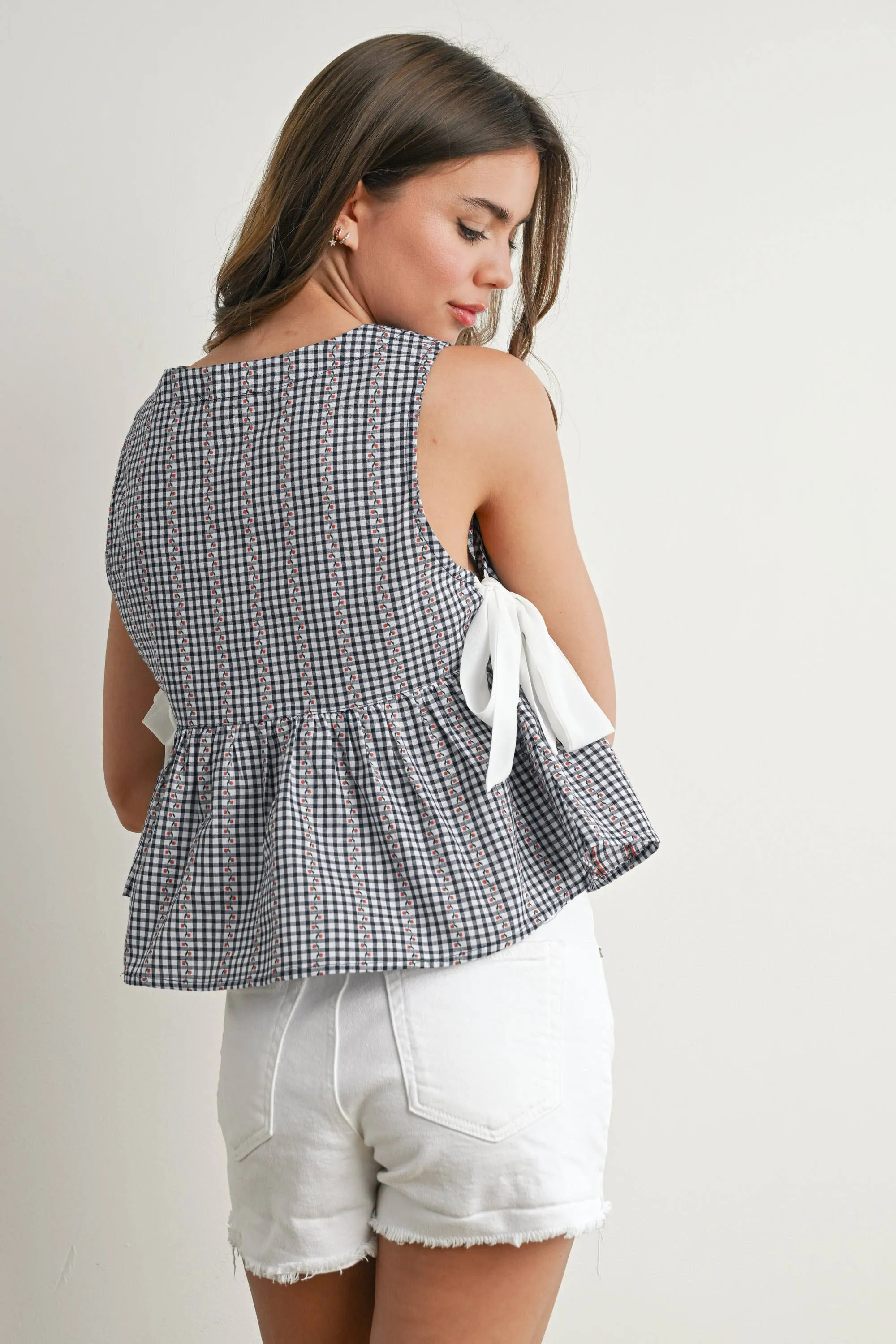 SKY MEADOW PEPLUM TOP