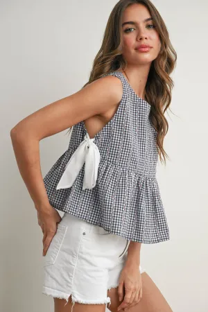 SKY MEADOW PEPLUM TOP