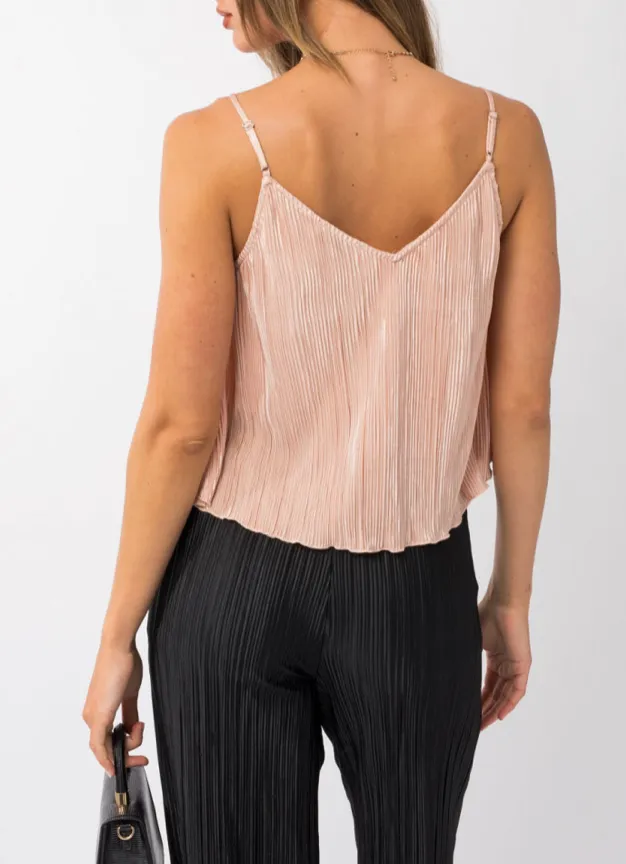 Sleeveless Pleated Tank Top