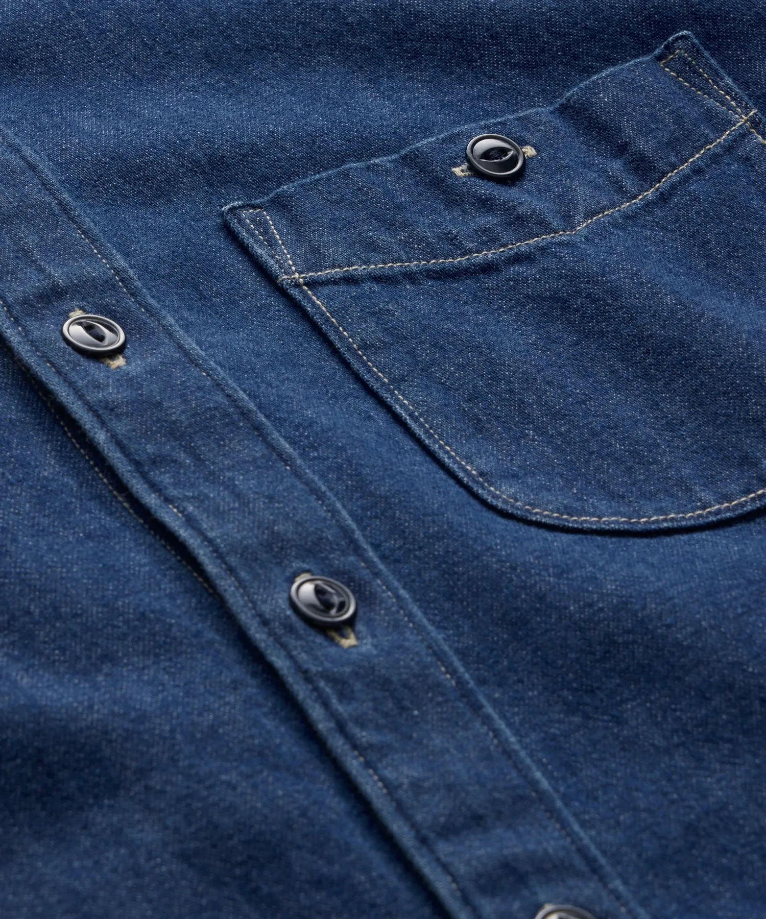 Slim Fit Denim Point Collar Shirt