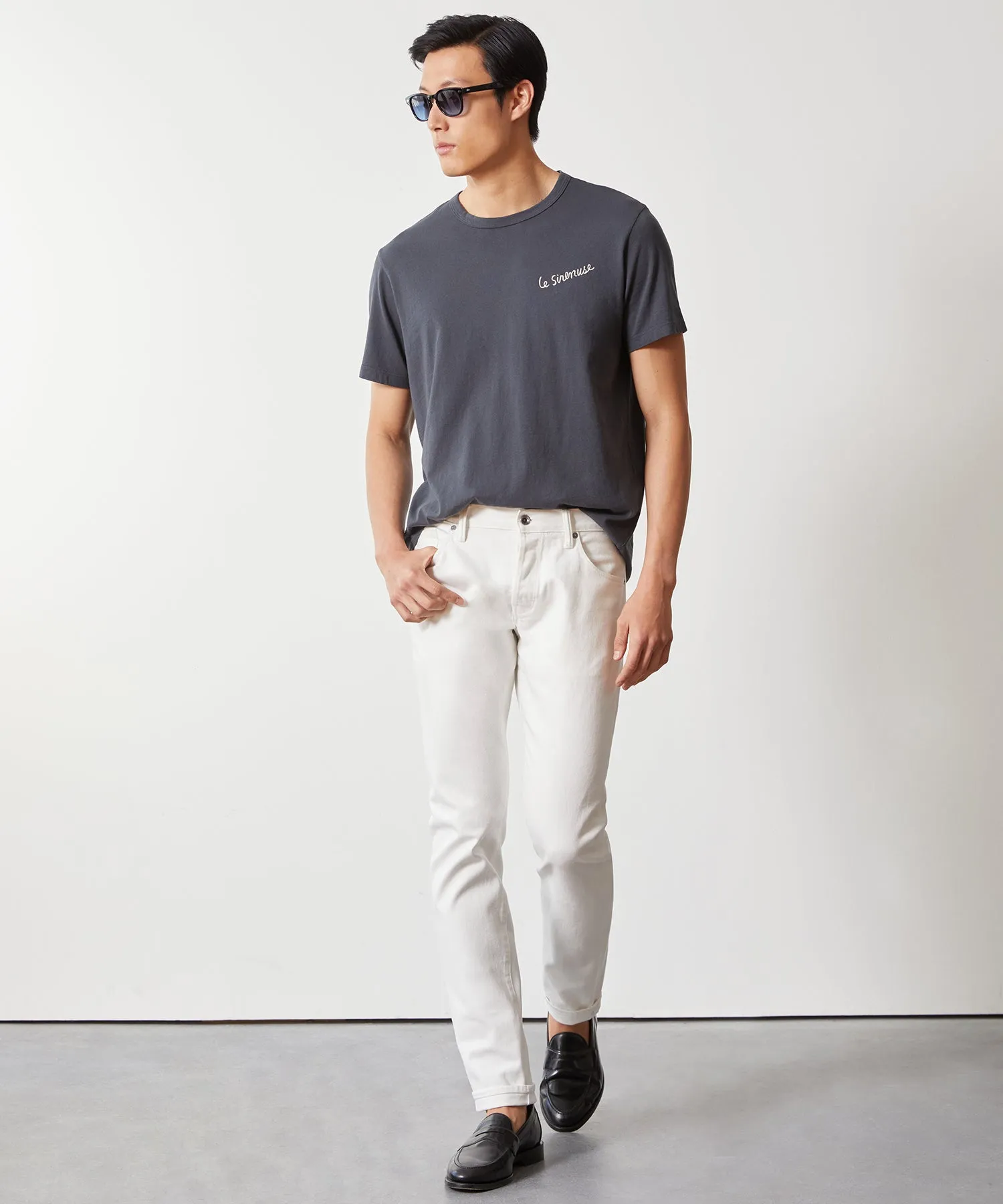 Slim Selvedge Jean in White Wash