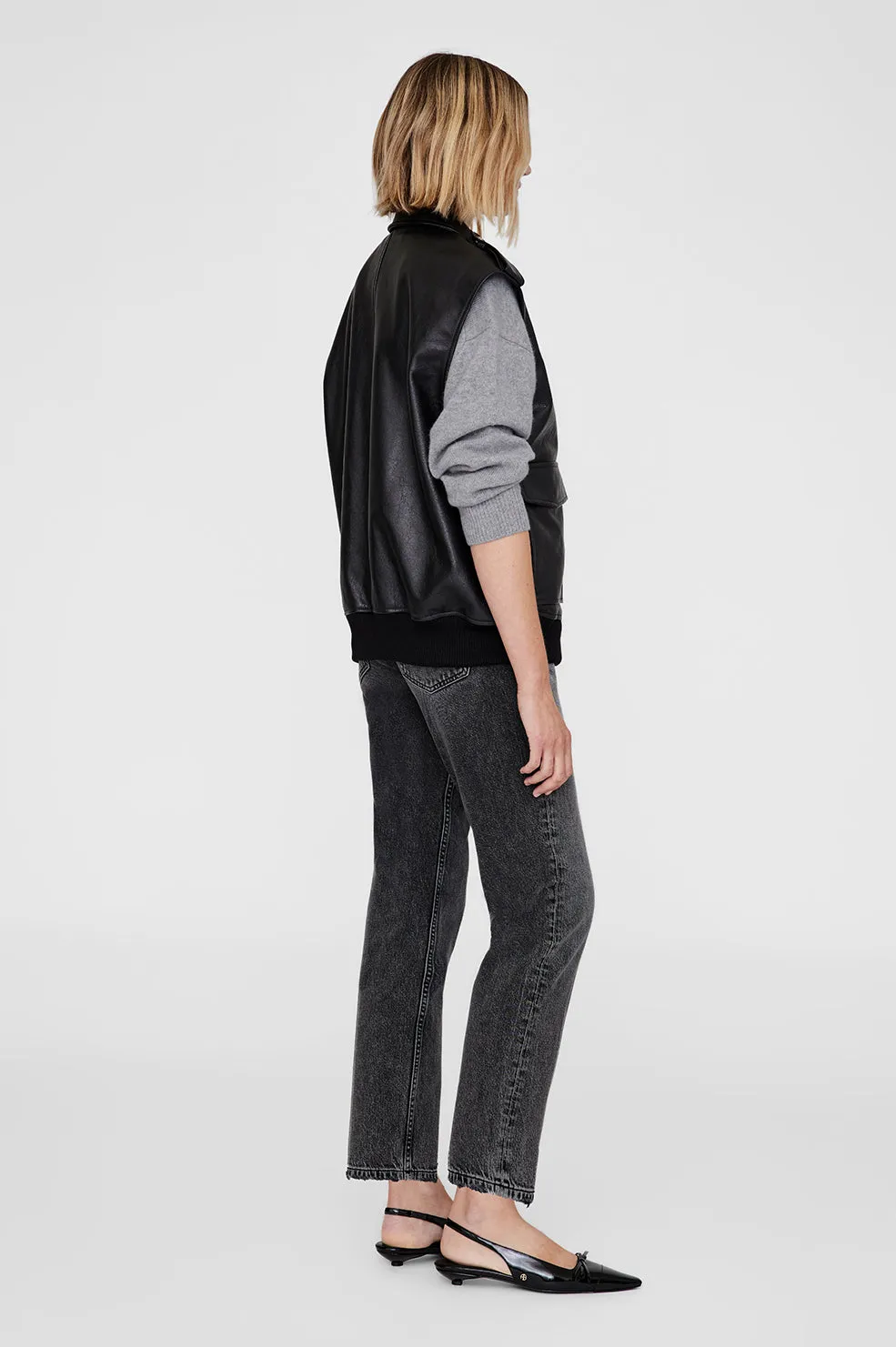 Sonnie Vest - Black Leather