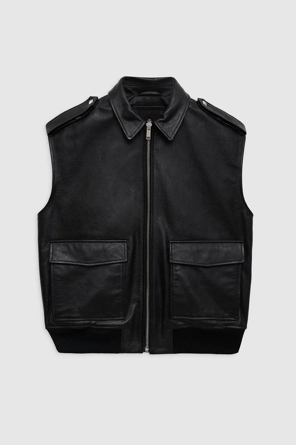 Sonnie Vest - Black Leather