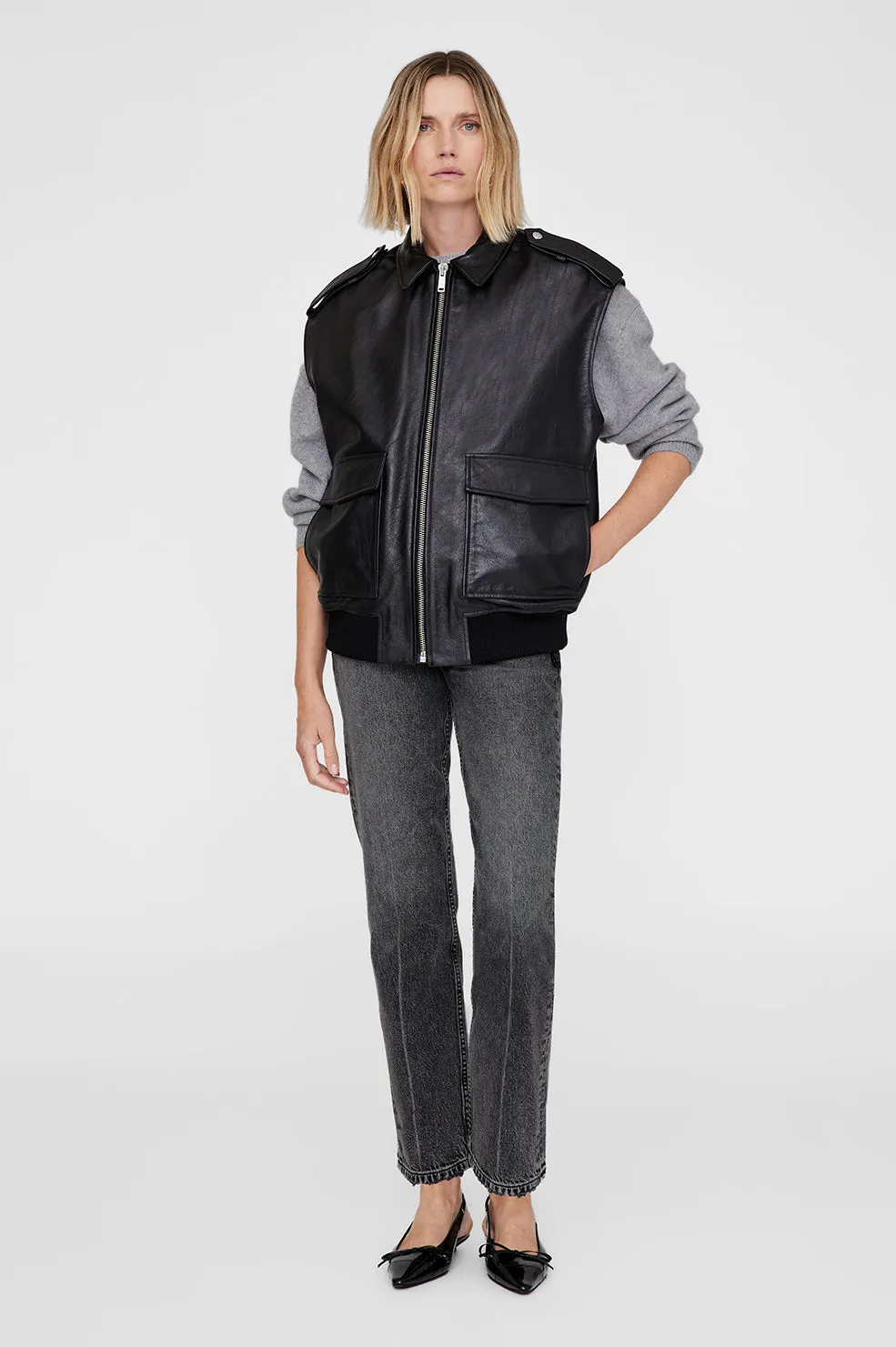 Sonnie Vest - Black Leather