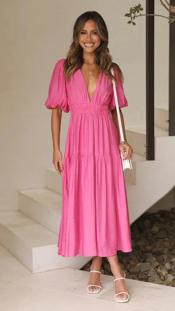 SOPHI - Puff Sleeve Maxi Dress