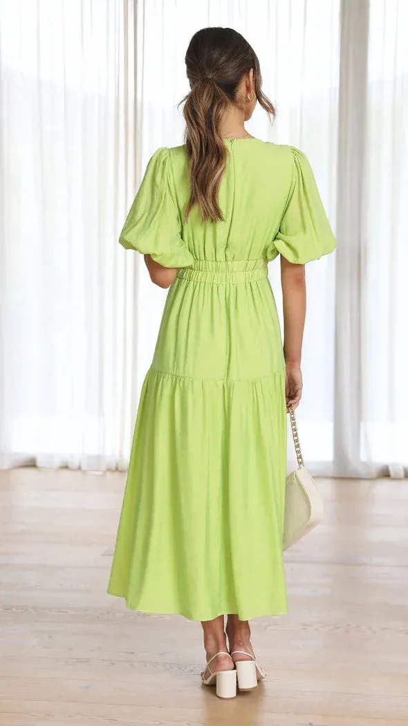 SOPHI - Puff Sleeve Maxi Dress
