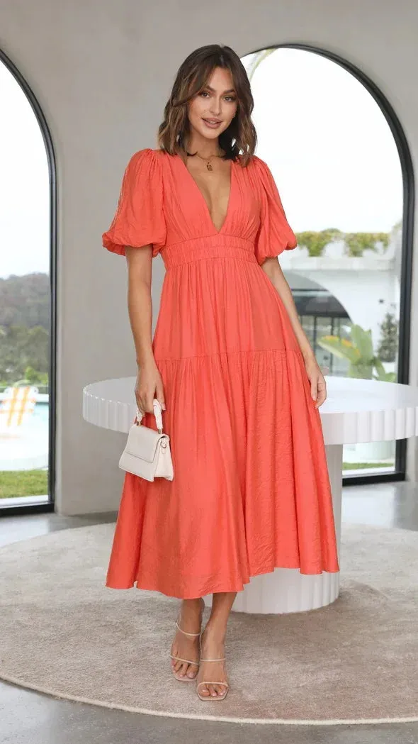 SOPHI - Puff Sleeve Maxi Dress