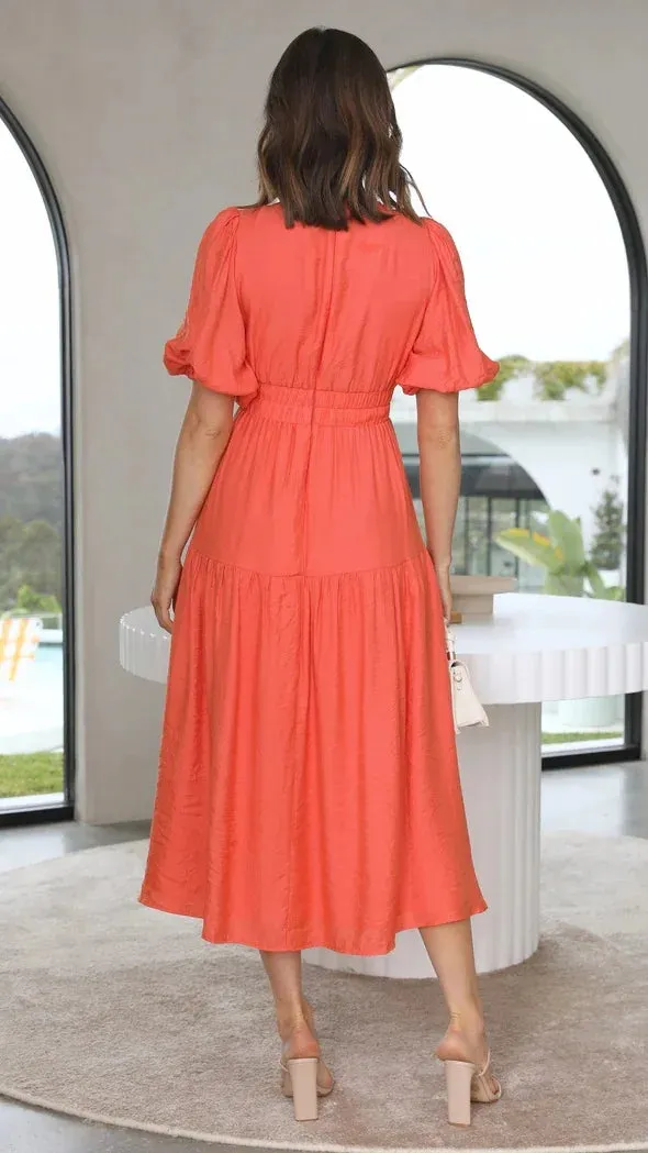 SOPHI - Puff Sleeve Maxi Dress