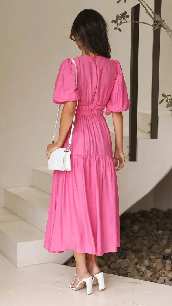 SOPHI - Puff Sleeve Maxi Dress