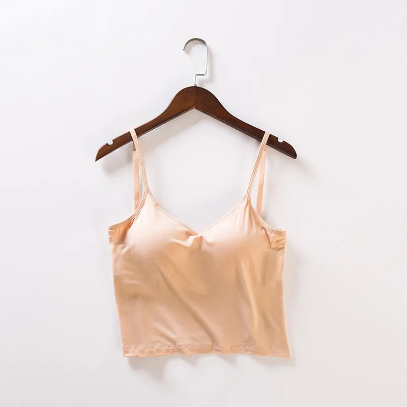 Spaghetti Strap Singlet Crop with In built bra